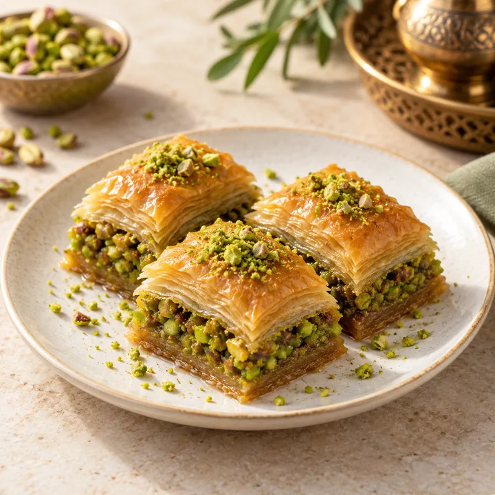 Fıstıklı Baklava Porsiyon için temsili görsel